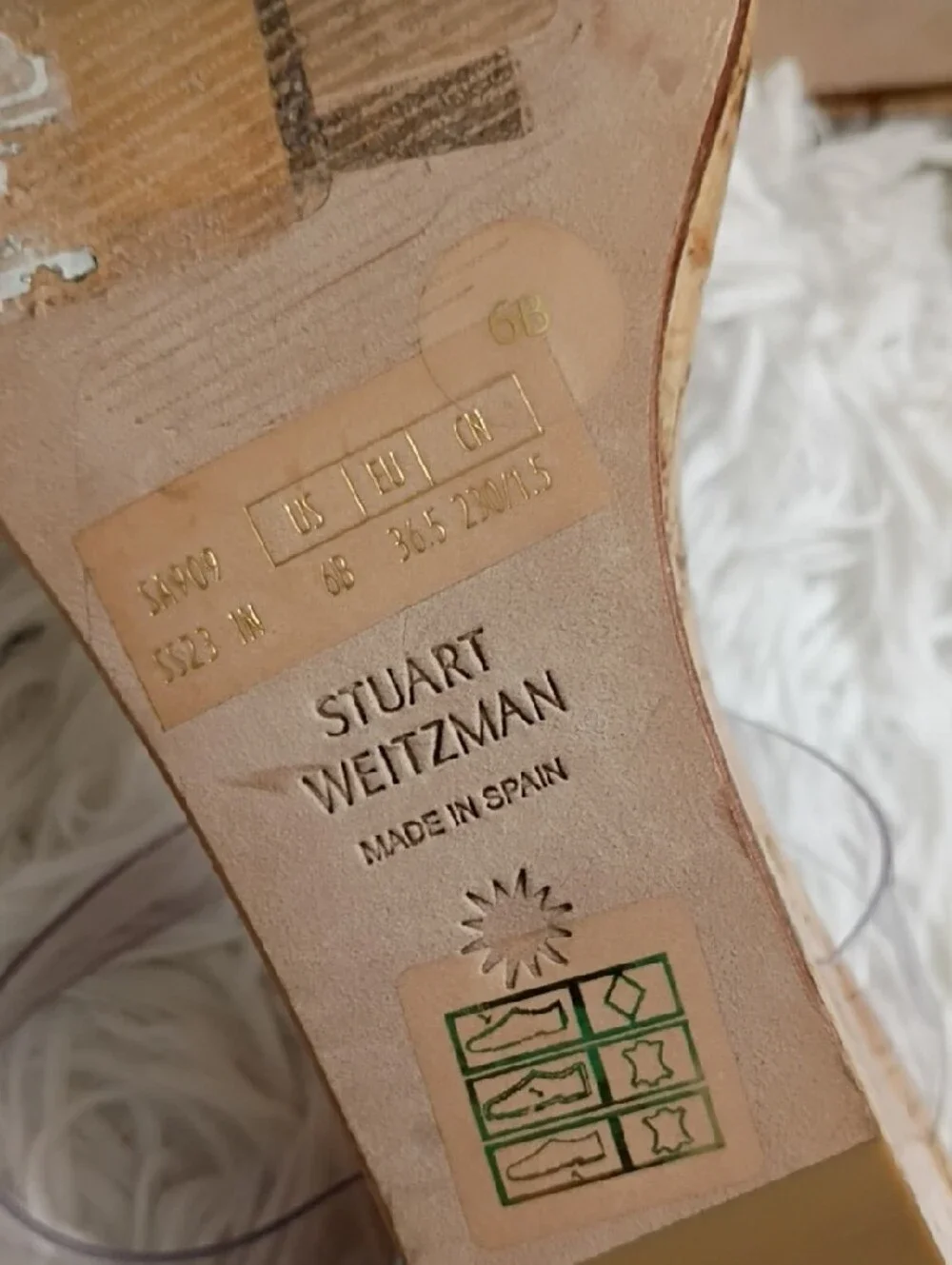 Stuart Weitzman Cork Wedge Sandals with Clear Straps - Natural & Clear - Picture 12 of 12